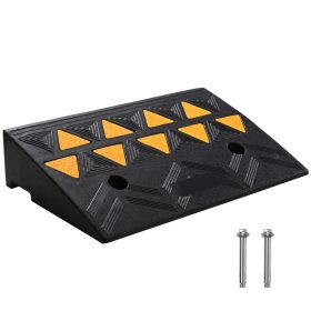Rubber Curb Ramp 4.25" Rise Height Sidewalk Curb Ramp, 11.8" Width 19.7" Length Driveway Ramp for Curb, 15T Heavy Duty Rubber Ramp for Forklifts