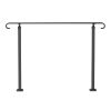 Handrails for Outdoor Steps, Fit 3-5 Steps Outdoor Stair Railing, Wrought Iron Handrail, Flexible Front Porch Hand Rail