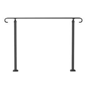 Handrails for Outdoor Steps, Fit 3-5 Steps Outdoor Stair Railing, Wrought Iron Handrail, Flexible Front Porch Hand Rail