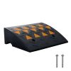 Rubber Curb Ramp 6" Rise Height Sidewalk Curb Ramp, 14.6" Width 19.3" Length Driveway Ramp for Curb, 15T Heavy Duty Rubber Ramp for Forklifts, Trucks