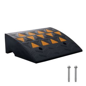 Rubber Curb Ramp 6" Rise Height Sidewalk Curb Ramp, 14.6" Width 19.3" Length Driveway Ramp for Curb, 15T Heavy Duty Rubber Ramp for Forklifts, Trucks