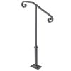 Handrails for Outdoor Steps, Fit 1 or 2 Steps Outdoor Stair Railing, Single Post Wrought Iron Handrail
