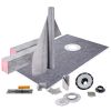 Shower Curb Kit, 38"x60" Watertight Shower Curb Overlay with 4" ABS Offset Bonding Flange, 4" Stainless Steel Grate