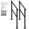 Handrails for Outdoor Steps, 2 PCS 2-3 Step Stair Hand Rail Kit, Transitional Carbon Steel Railings with Installation Kit, Stair Rails for Seniors