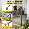 Handrails for Outdoor Steps, Fit 1 or 2 Steps Outdoor Stair Railing, Single Post Wrought Iron Handrail