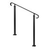 Handrails for Outdoor Steps, 2-3 Step Adjustable Height, Carbon Steel Transitional Handrail with Installation Kit, Exterior Hand Railing for Steps