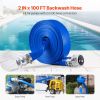 Backwash Hose, 2 in x 100 ft, Blue High Quality PVC Hose, with Clamps, Camlock, Aluminum Fittings, Fit Various Pumps, for Sewage Treatment