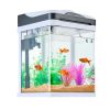 Fish Tank Aquarium, 2 Gallon LED Square Ultra-Clear Glass Tank Temperature Monitoring Adjustable 7 Color Lighting