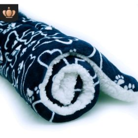 Cute Cat Blankets Dog Pet Mat (Option: Blue bone-XL100x75)